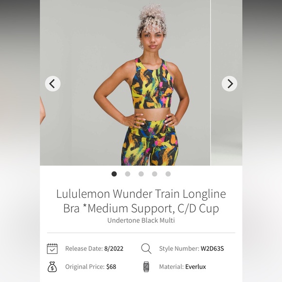 EUC Lululemon Wonder Train Longline Bra Medium Support C/D Cup - Picture 5 of 5